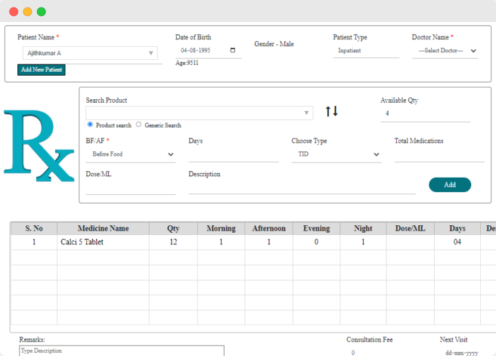 cloud hospital management software user Module